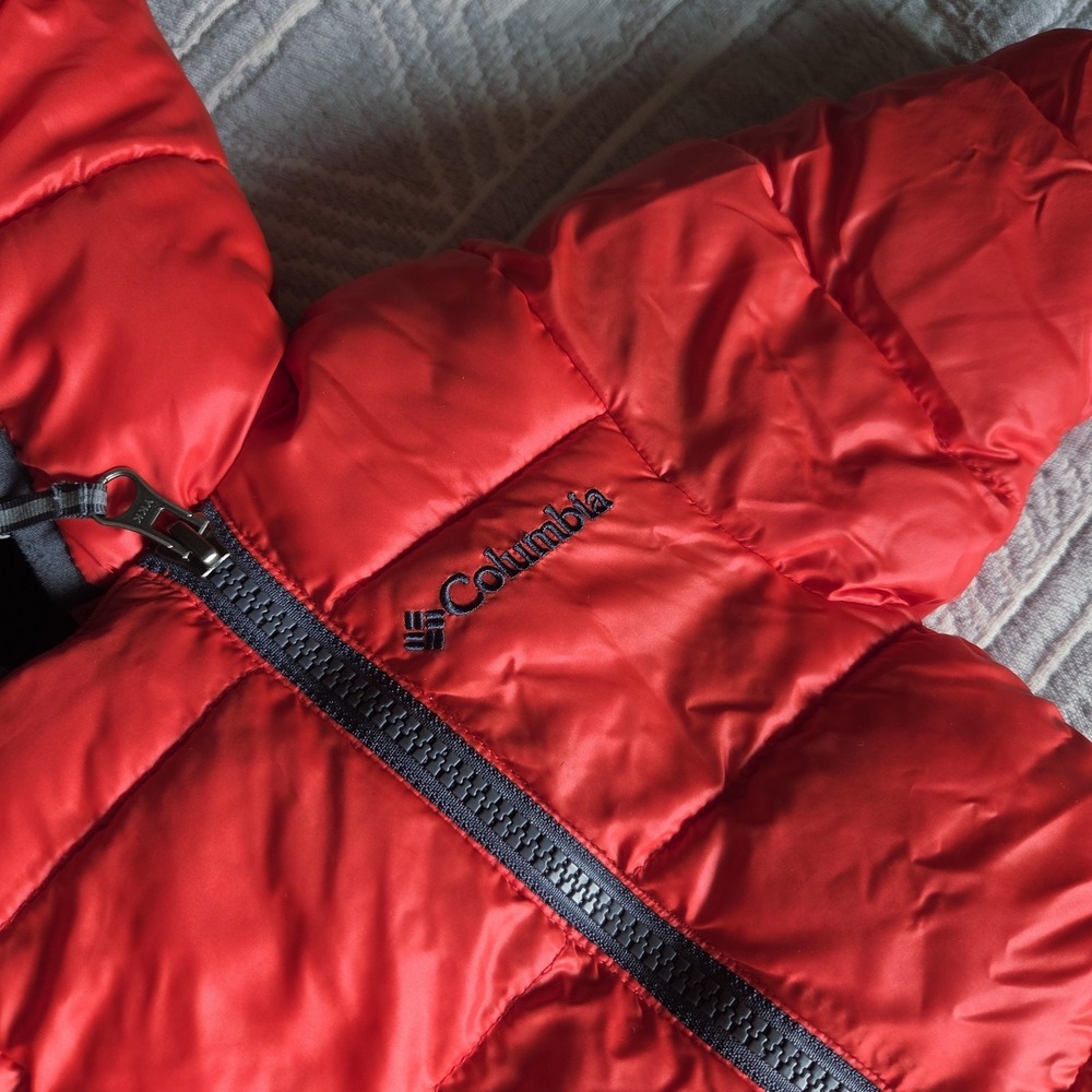 Columbia Baby Bunting Snowsuit 0-3M Red Hooded Fleece Lined Puffer - Picture 6 of 7